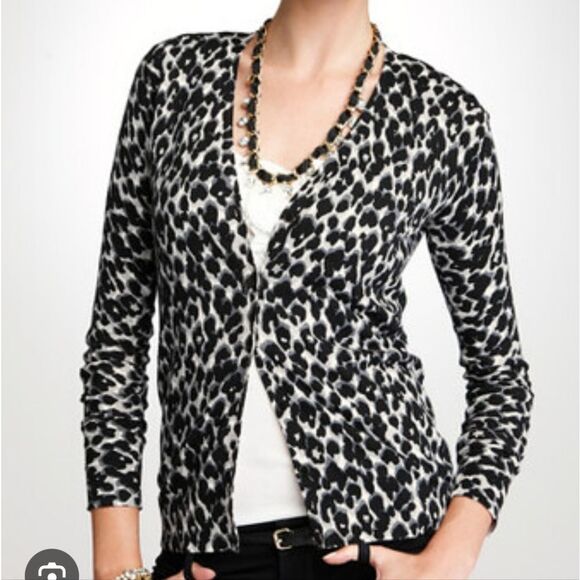 Ann Taylor Leopard Print Cardigan Multicolor Size Small - Picture 1 of 8